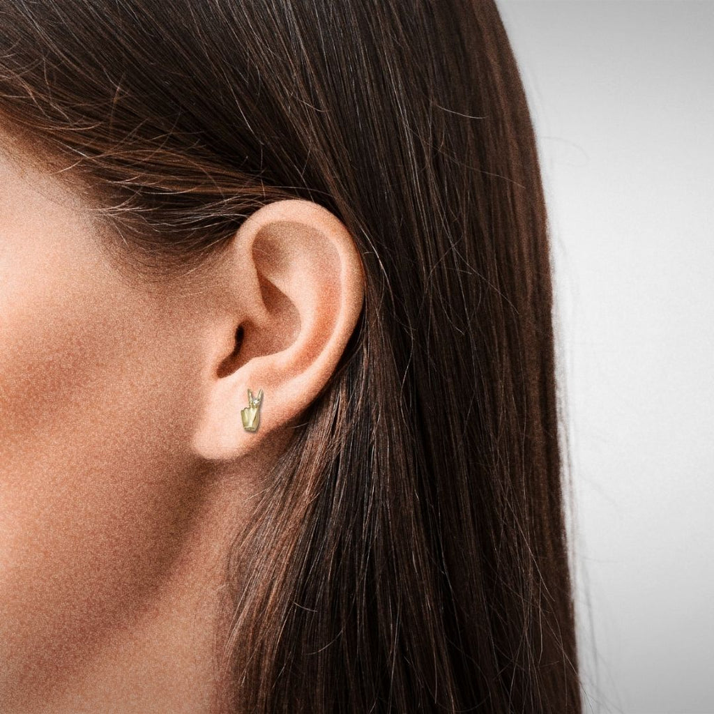 Handpeace stud earrings - sterling silver 925