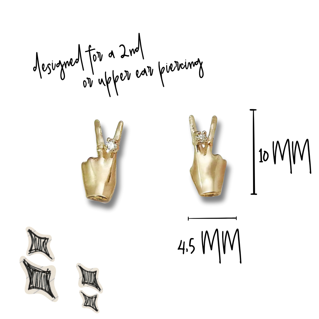 Handpeace stud earrings - sterling silver 925