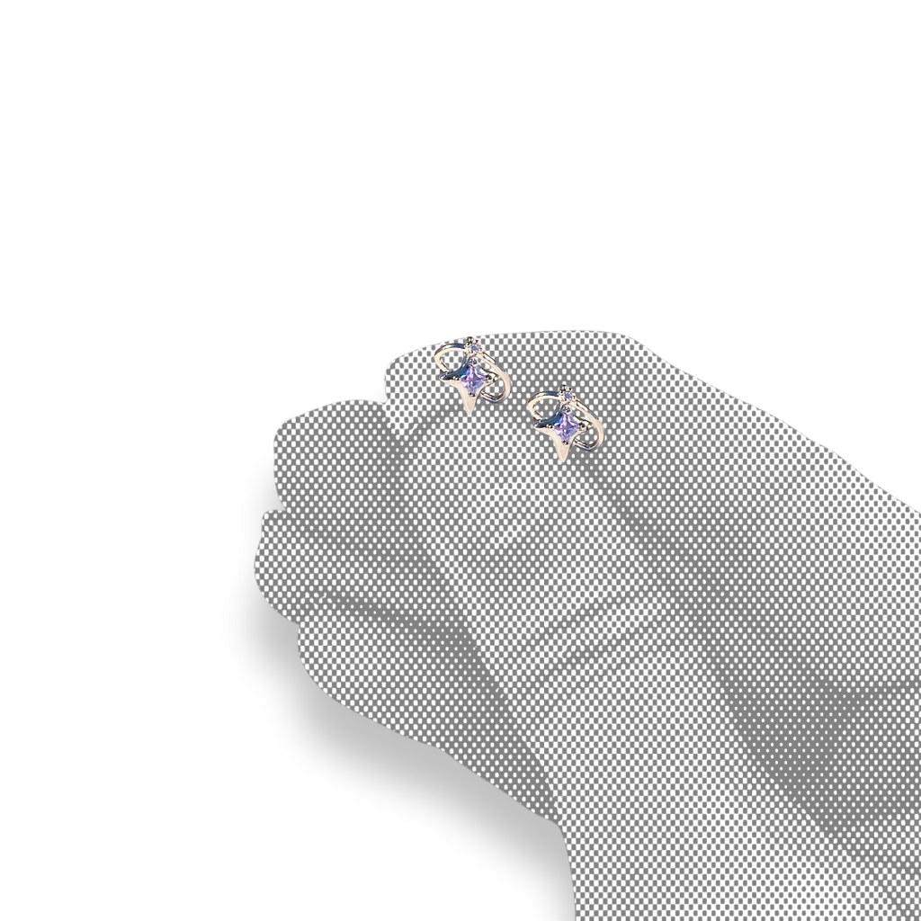 Cosmic petit earrings - purple