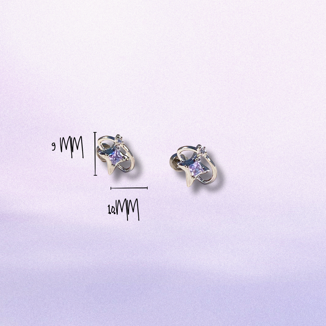 Cosmic petit earrings - purple