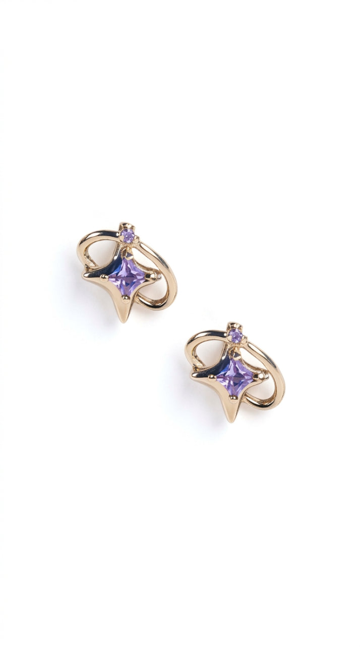 Cosmic petit earrings - purple