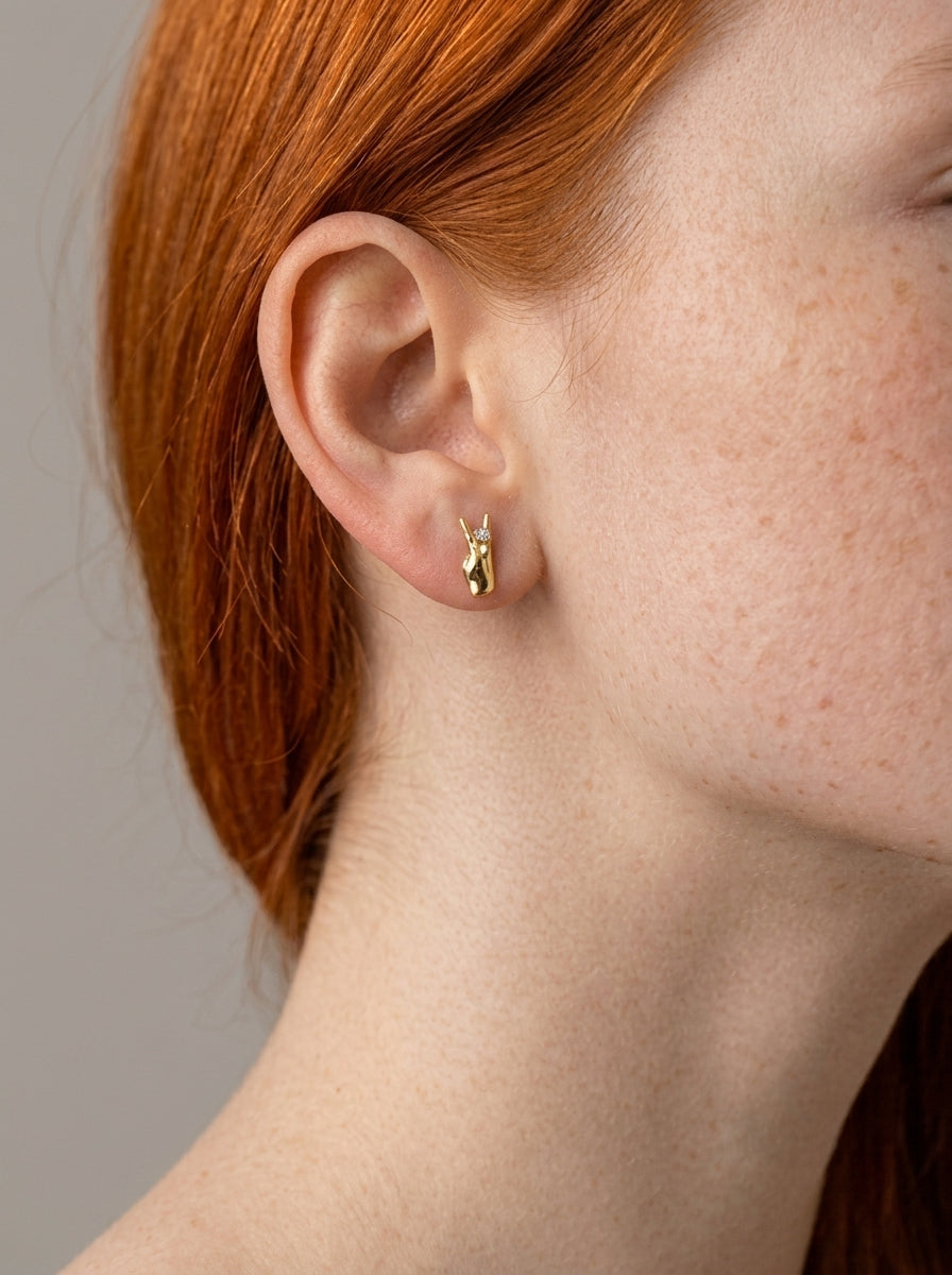 Handpeace stud earrings - sterling silver 925