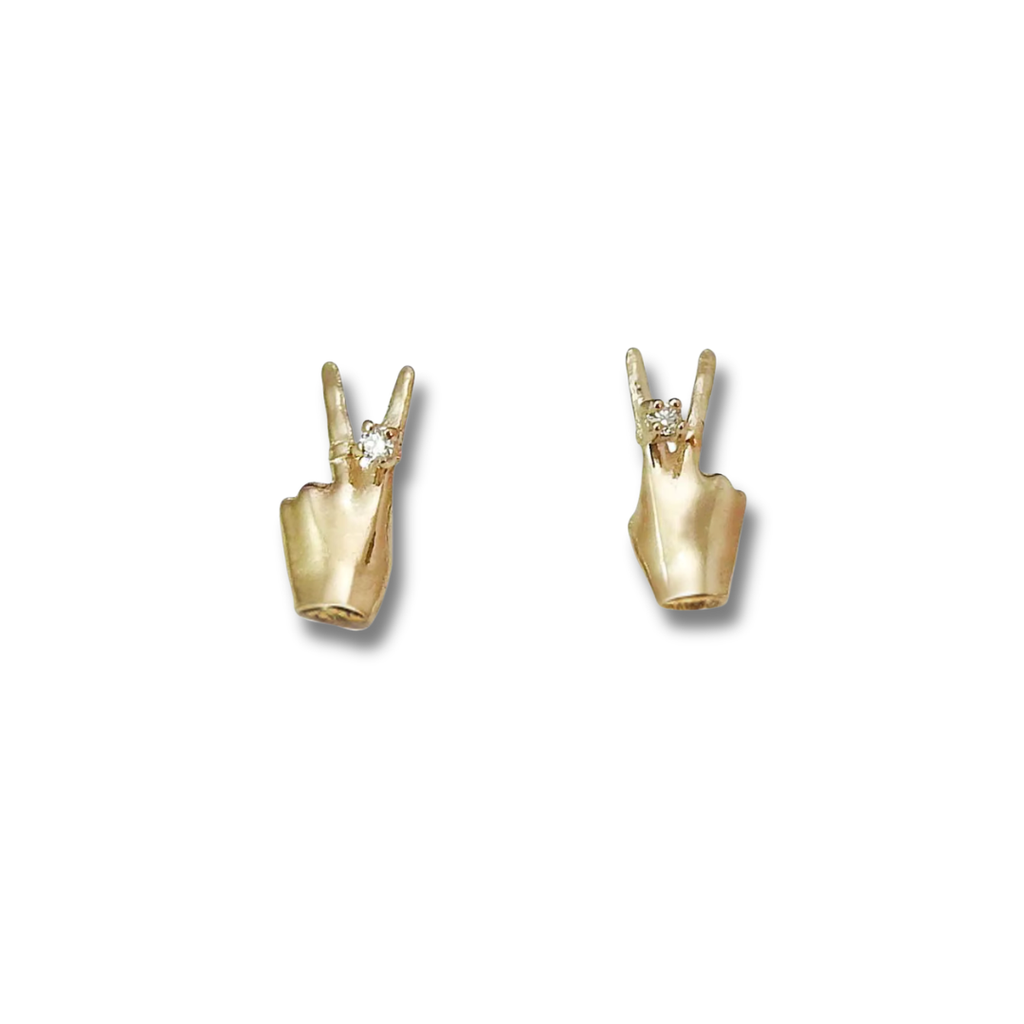 Handpeace stud earrings - sterling silver 925