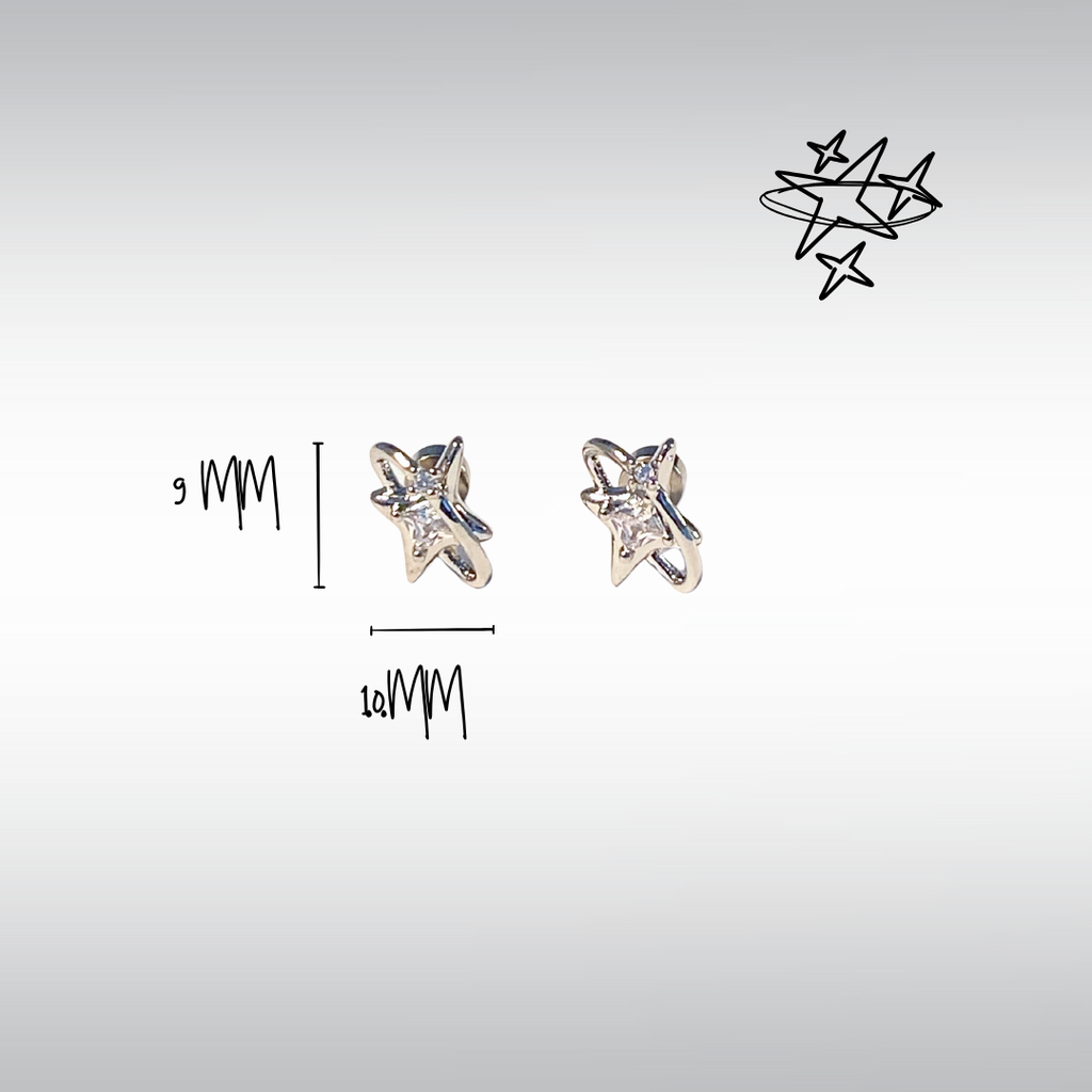 Cosmic petit earrings - white