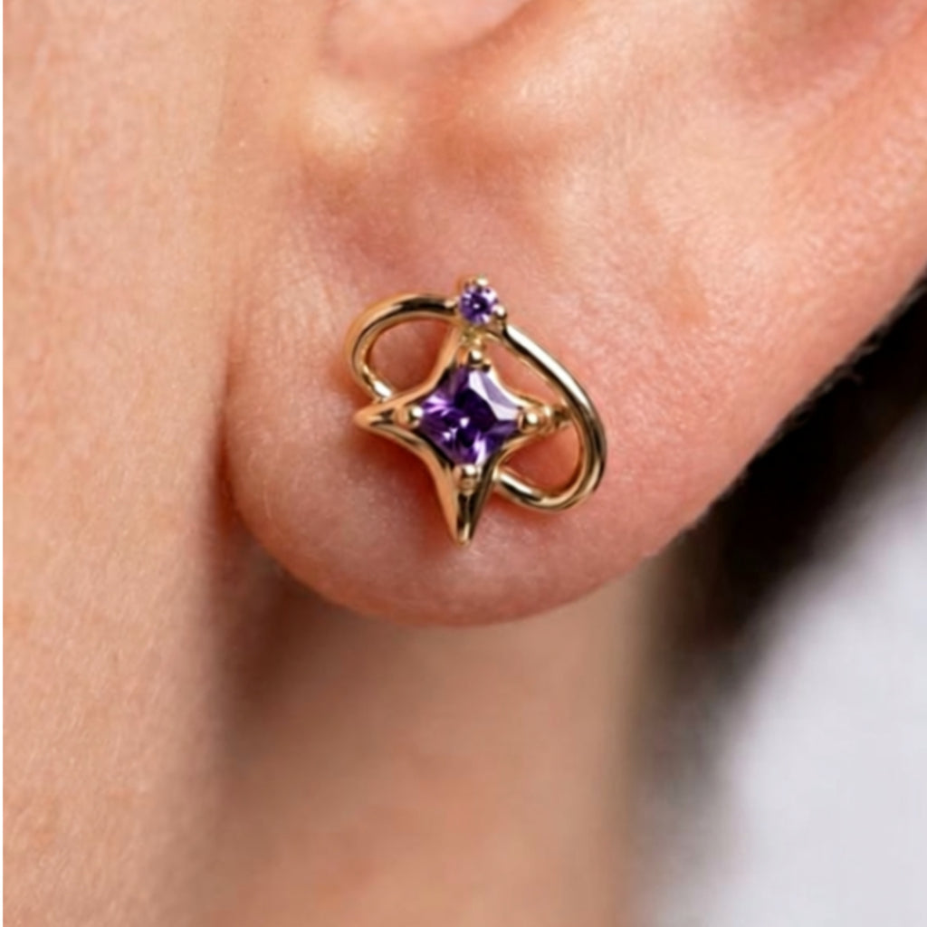 Cosmic petit earrings - purple