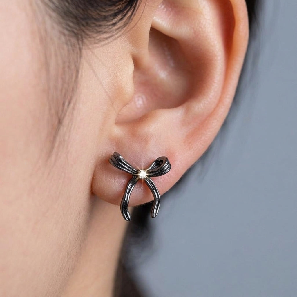 Liquorice Earrings - black plated brass