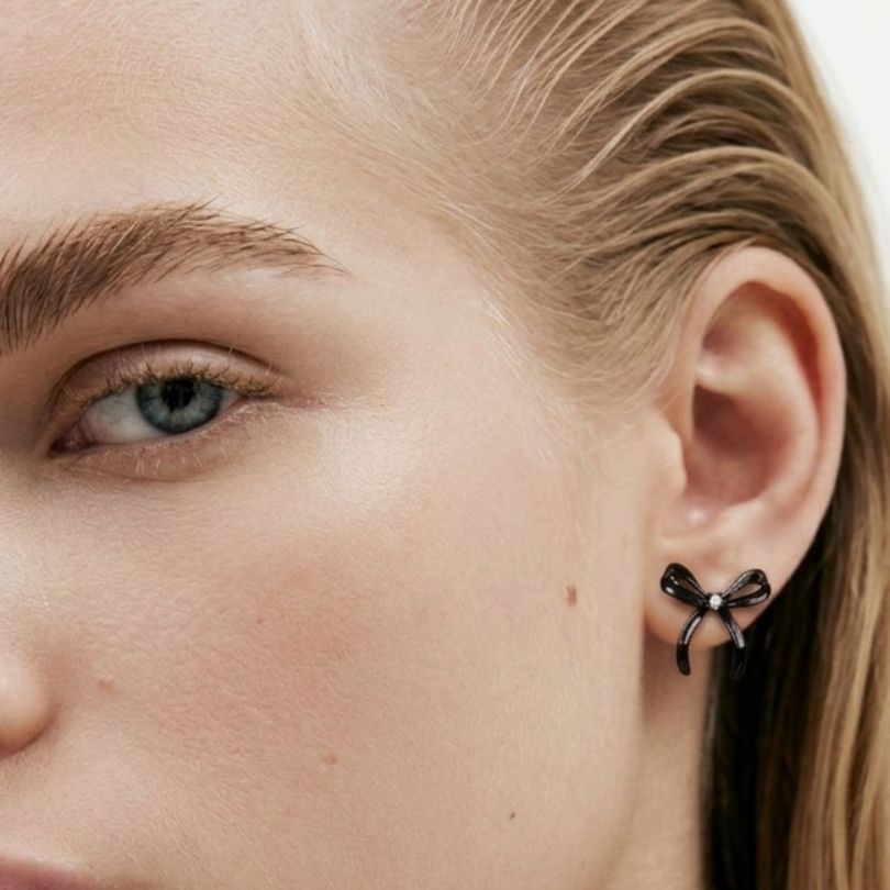 Liquorice Earrings - black plated brass
