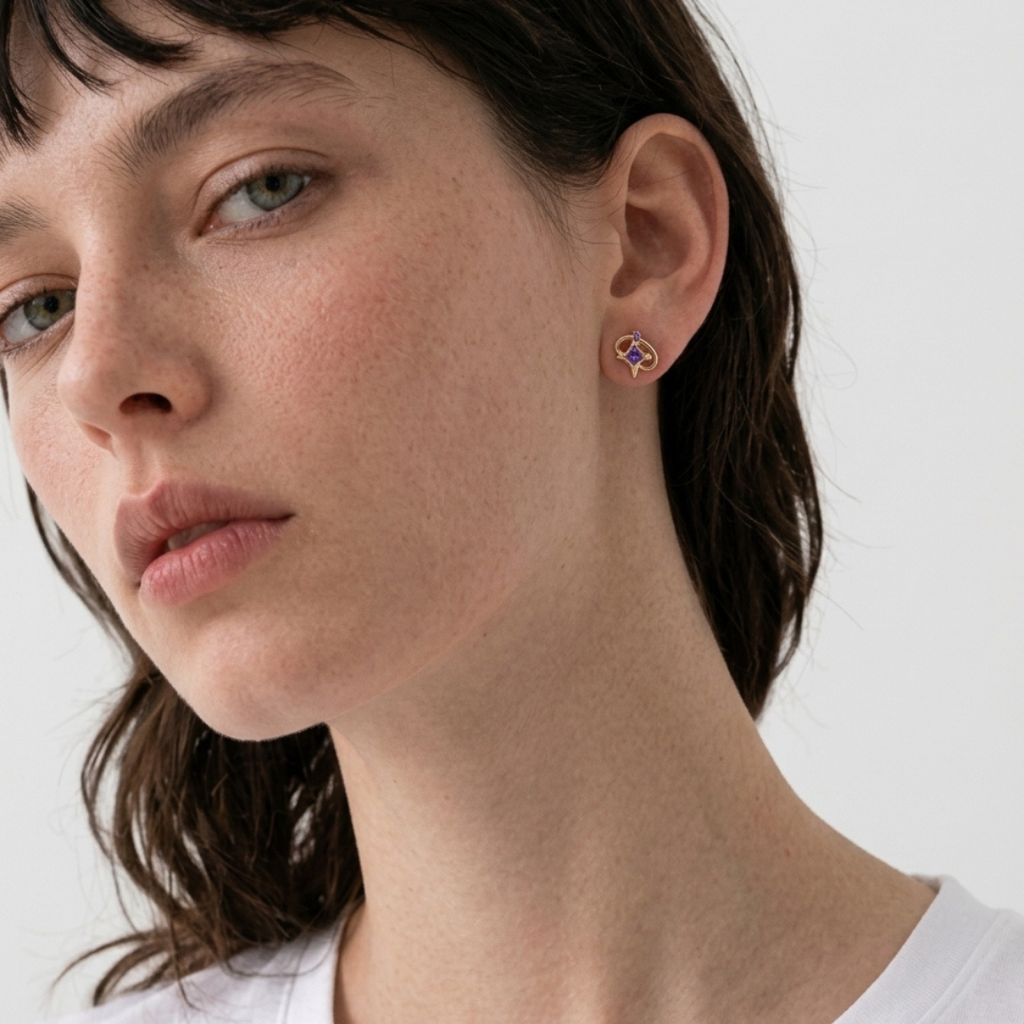 Cosmic petit earrings - purple