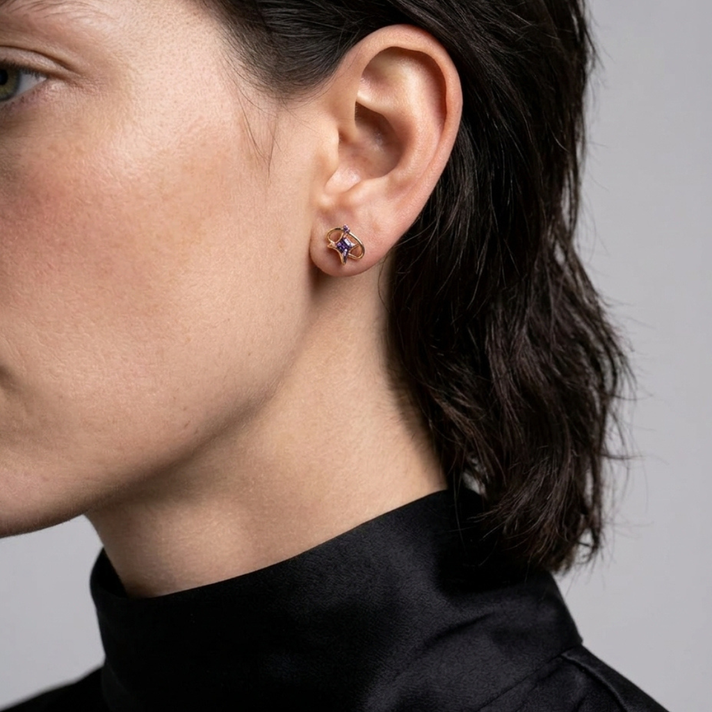 Cosmic petit earrings - purple