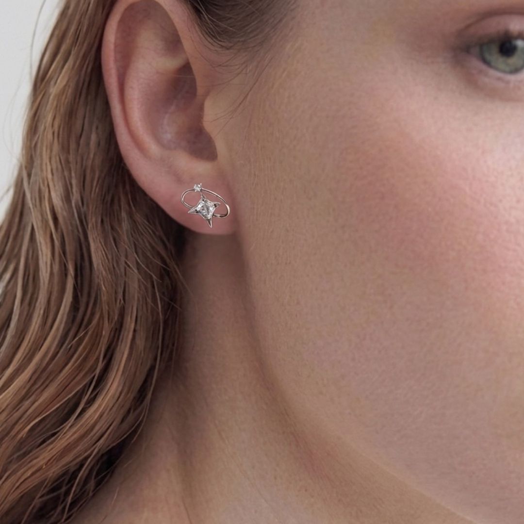 Cosmic petit earrings - white