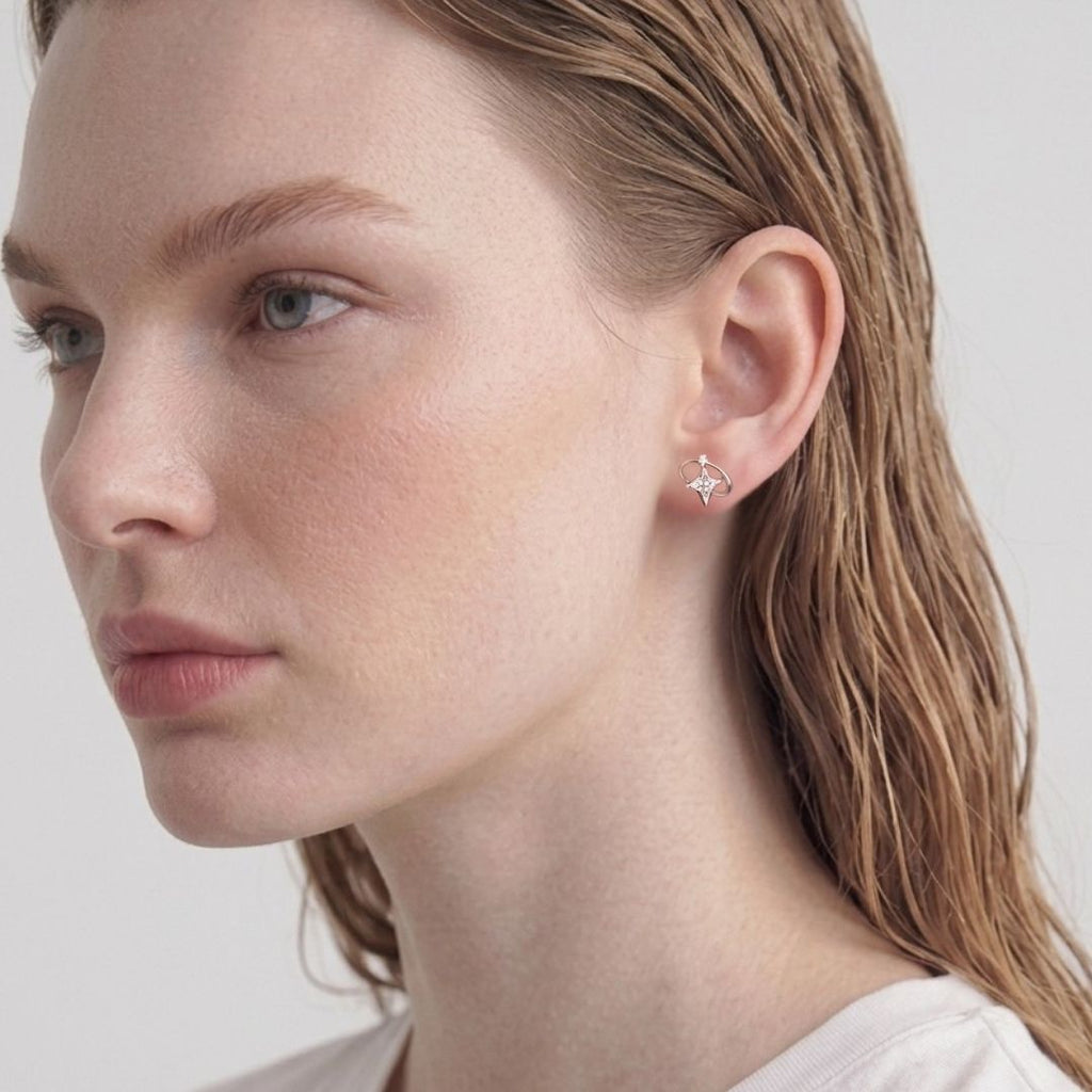 Cosmic petit earrings - white