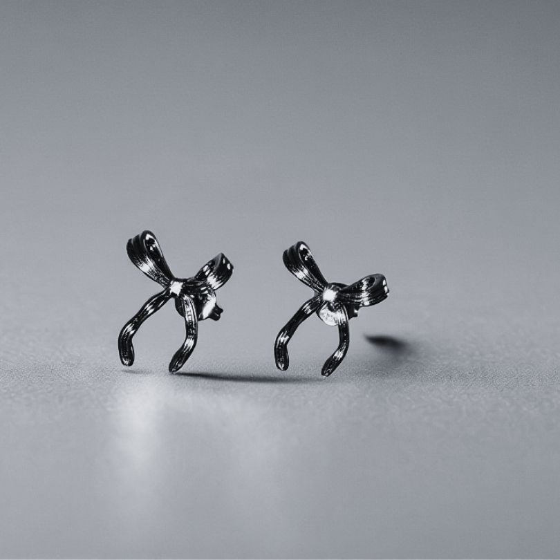 Liquorice Earrings - black plated brass