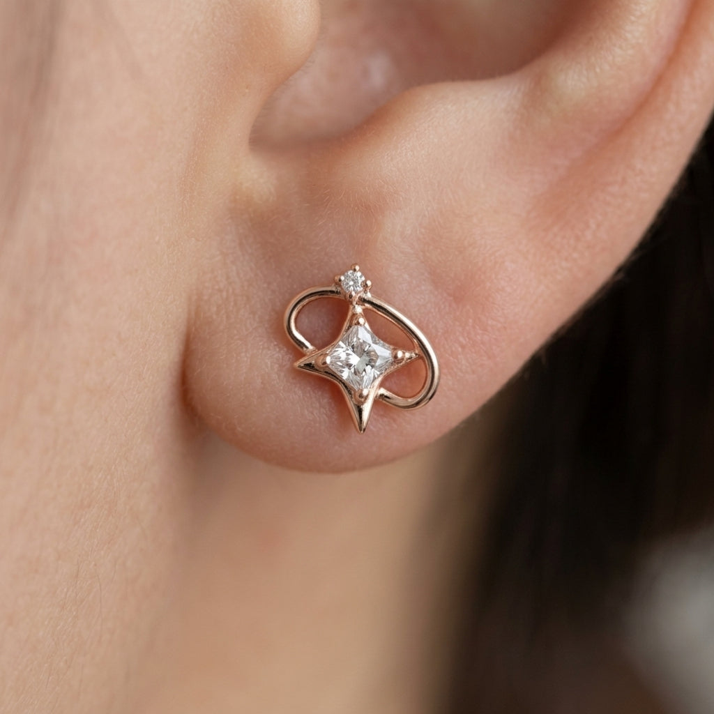 Cosmic petit earrings - white